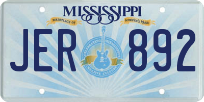 MS license plate JER892