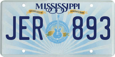 MS license plate JER893