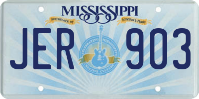 MS license plate JER903