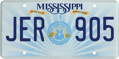 MS license plate JER905