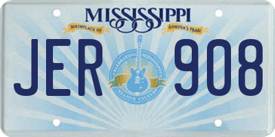MS license plate JER908