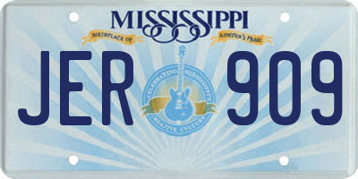 MS license plate JER909