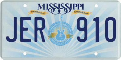 MS license plate JER910