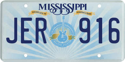 MS license plate JER916