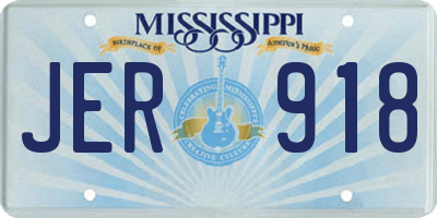 MS license plate JER918