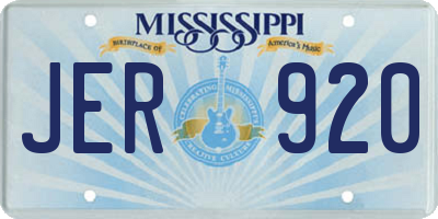 MS license plate JER920
