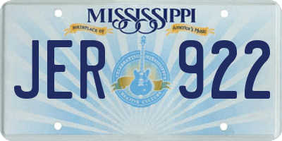 MS license plate JER922