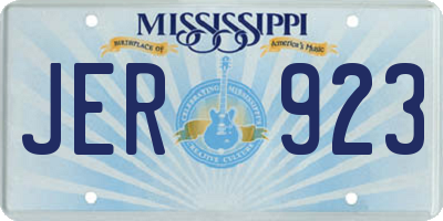 MS license plate JER923