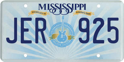 MS license plate JER925