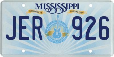 MS license plate JER926