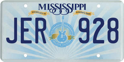 MS license plate JER928