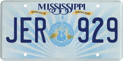 MS license plate JER929