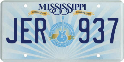MS license plate JER937