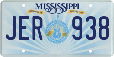 MS license plate JER938