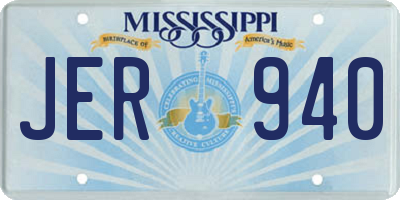 MS license plate JER940