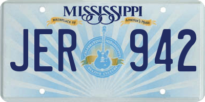 MS license plate JER942