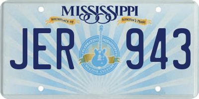 MS license plate JER943