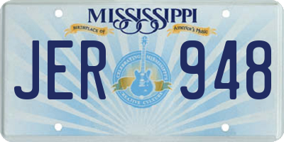 MS license plate JER948