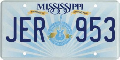 MS license plate JER953