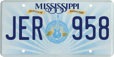 MS license plate JER958