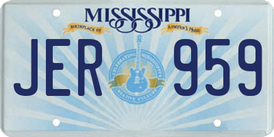 MS license plate JER959