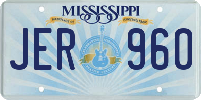 MS license plate JER960
