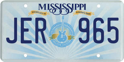 MS license plate JER965
