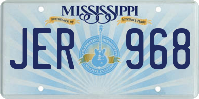 MS license plate JER968