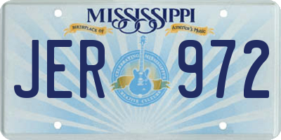 MS license plate JER972