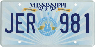 MS license plate JER981