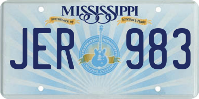 MS license plate JER983