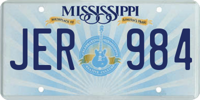 MS license plate JER984