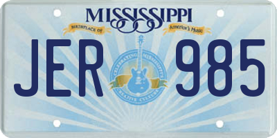 MS license plate JER985