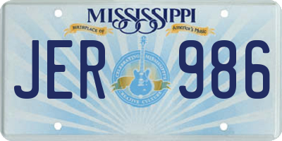 MS license plate JER986