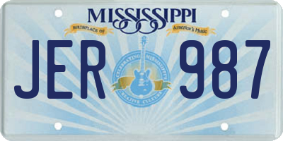 MS license plate JER987