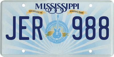 MS license plate JER988