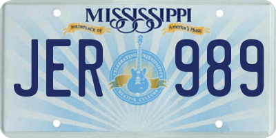 MS license plate JER989