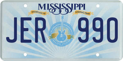 MS license plate JER990