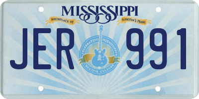 MS license plate JER991