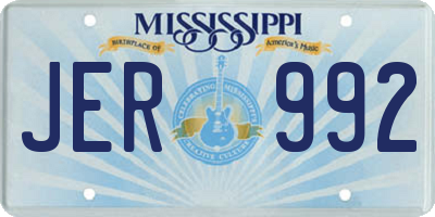 MS license plate JER992