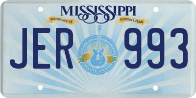 MS license plate JER993