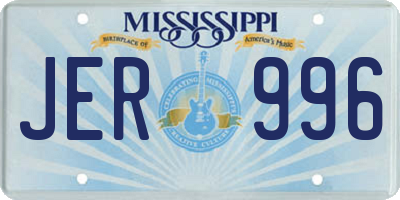 MS license plate JER996