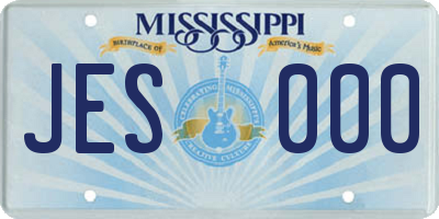MS license plate JES000