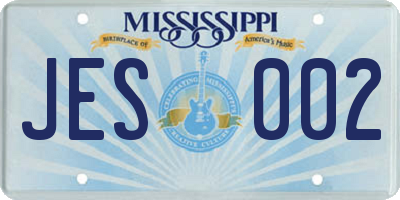 MS license plate JES002