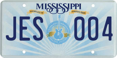 MS license plate JES004