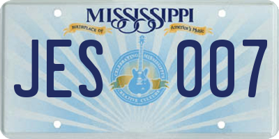 MS license plate JES007