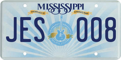 MS license plate JES008