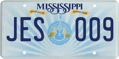 MS license plate JES009
