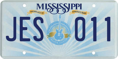 MS license plate JES011