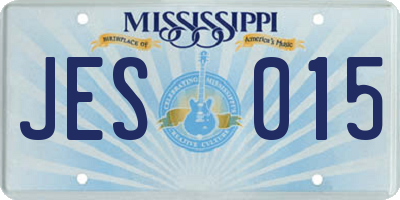 MS license plate JES015